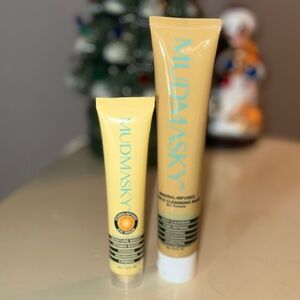 NEW- MUDMASKY Set of 2 - Mudmasky Mineral Double Cleansing Mask & Eye Serum